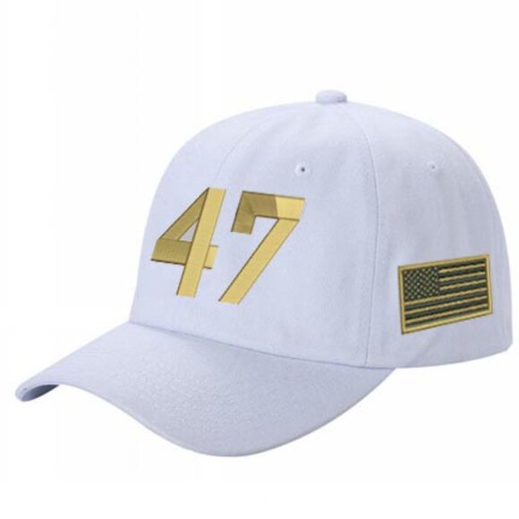 Charlie Kirk  47 Trump Gold Embroidered Low Profile Adjustable Hat Republican - Picture 2 of 2